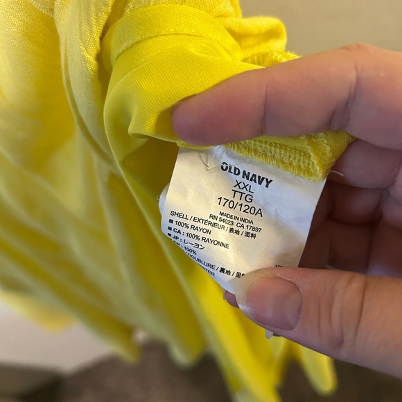 Old Navy Yellow Maxi Sundress Womens XXL V-Neck Sleveless Lined One Side Slit - Picture 6 of 9